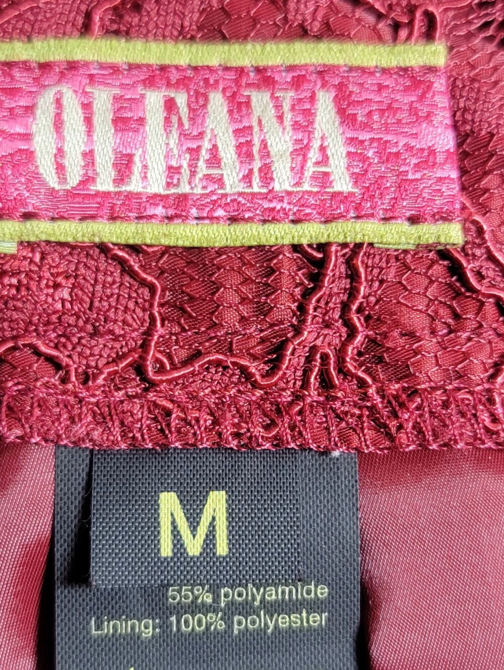 Oleana vintage women's red fliral lace midi pencil skirt size medium - Picture 6 of 8